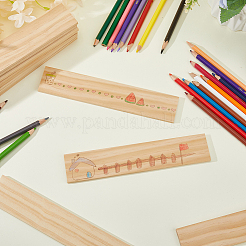 木製クラフト板  長方形  パパイヤホイップ  200x40x6mm&nbsp;WOOD-WH0064-61B