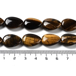 ナチュラルティアドロップタイガーアイビーズ連売り  17.5~18x13x6mm  穴：1.2mm  約22個/連  15.24インチ（38.7cm）&nbsp;G-L242-26