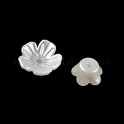 パールABSプラスチックビーズ  花  ホワイト  5.5~10.5x5~10x2~4.5mm  穴：1.2~1.4mm&nbsp;KY-G032-02B