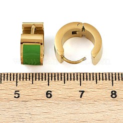 304ステンレススチールエナメルフープピアス  ゴールドカラー  ミックスカラー  13~16x13~13.5x3~7mm  3のペア/セット&nbsp;EJEW-K268-20G-02