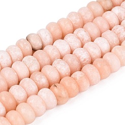 天然ルージュ翡翠ビーズ連売り  ロンデル  スムーズ  7.5~8.5x4~5.5mm  穴：0.9~1mm  約75~94個/連  14.76~15.35インチ（37.5~39cm）&nbsp;G-N367-02A-04