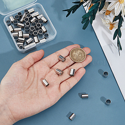 304ステンレススチールビーズ60個  大穴ビーズ  コラム  ステンレス鋼色  10x8mm  穴：7.2mm&nbsp;STAS-ME0002-46