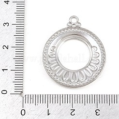 304ステンレスペンダント  ステンレス鋼色  フラワーチャーム付きリング  31x26x3mm  穴：2mm&nbsp;STAS-L313-05A-P