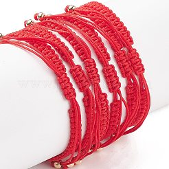6 個 6 スタイル樹脂ナザールボンジュウ編組ビーズ ブレスレット セット  女性用クリスタルラインストーンツリー&ハムサハンド&クロスリンクブレスレット  レッド  1-3/4~3-1/8インチ（4.6~7.9cm）  1個/スタイル&nbsp;BJEW-JB08808