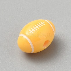 オペークアクリルヨーロピアンビーズ  大穴ビーズ  ラグビー  ゴールド  12.5x18.5x11.5mm  穴：4mm&nbsp;SACR-CJC0001-34A