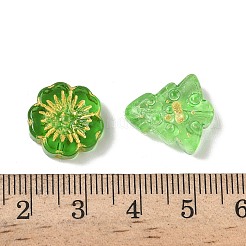 混合スタイルのガラスビーズ  混合図形  グリーン  4~27x4~14x3~11mm  穴：1~4.5mm&nbsp;GLAA-XCP0001-70C