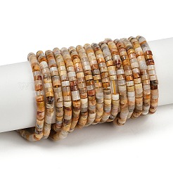 天然石クレイジーアゲートビーズ連売り  ディスク  ヒシビーズ  4~4.5x2mm  穴：0.8mm  約157個/連  15.04~15.08''（38.2~38.3センチメートル）&nbsp;G-H230-82