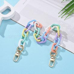 アクリルチェーンバッグハンドル  金色の304ステンレス鋼スプリングゲートリングと亜鉛合金スイベルクラスプ付き  バッグストラップ用交換アクセサリー用  カラフル  39.8cm&nbsp;AJEW-BA00039
