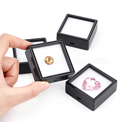 アクリルジュエリーボックス  スポンジで  正方形  ブラック  5.05x5.05x2cm&nbsp;OBOX-WH0004-05B
