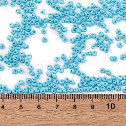 ベーキングペイントガラスのシードビーズ8/0  丸い穴  ティアドロップ  ダークターコイズ  3x2mm  穴：1mm  約416個/10g&nbsp;X1-SEED-M012-02A-46