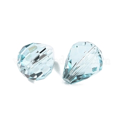 K9ガラス  模造オーストリアクリスタルビーズ  多面カット  ティアドロップ  ライトブルー  12x10x10mm  穴：1.6mm&nbsp;GLAA-R001-07D