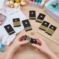 4組4スタイルのポリエステル製公安スターエポレット  フェルト生地の肩バッジを縫い付けます  ミックスカラー  86x50x3.5mm  1ペア/スタイル&nbsp;DIY-BC0015-73