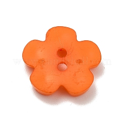 アクリルボタン  2穴  染め  花  ミックスカラー  15x15x3mm  穴：2mm&nbsp;X-BUTT-Q002-M