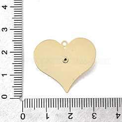 真鍮チャーム  ラインストーン付き  長持ちメッキ  ニッケルフリー  18KGP本金メッキ  ハート  23.5x26.5x6.5mm  穴：1.4mm&nbsp;KK-A275-07A-G