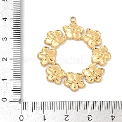 304ステンレスペンダント  イオンプレーティング（ip）  花のチャーム  18KGP本金メッキ  36.5x33.5x1.2mm  穴：2mm&nbsp;STAS-C121-48E-G
