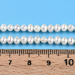 天然養殖淡水パールビーズ連売り  ポテト  乳白色  3~4mm  穴：0.5mm  約110~112個/連  15.24~15.47''（38.7~39.3センチメートル）&nbsp;PEAR-N016-03C