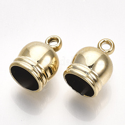 UVメッキABSプラスチックコードエンド  エンドキャップ  ゴールドカラー  17.5x12.5mm  穴：2mm  内径：10mm&nbsp;CCB-S162-16A-02