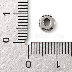 316サージカルステンレスビーズ  渦を持つ列  アンティークシルバー  6x2.5mm  穴：2mm&nbsp;STAS-S173-11AS