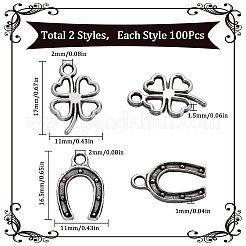 200pcs2スタイルチベットスタイルアロイペンダント  カドミウムフリー＆鉛フリー  アンティークシルバー  16.5~17x11x1~1.5mm  穴：2mm  100個/スタイル&nbsp;TIBEP-SC0002-97
