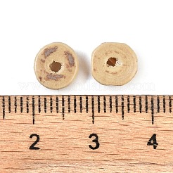 （不良品処分セール：黒ずみ）木製ビーズ  染色されていない  フラットラウンド  トウモロコシの穂の黄色  8~8.5x3mm  穴：2mm  約110個/1000g&nbsp;WOOD-XCP0001-91
