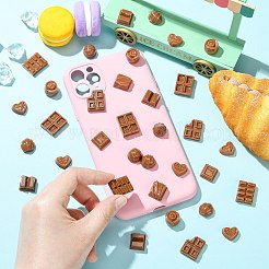 樹脂カボション  模造チョコレート  混合図形  12.5~20.5x13~16x4.5~13.5mm&nbsp;RESI-CJC0023-23