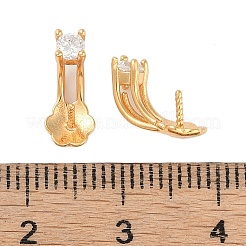 スターリングシルバーのマイクロパヴェクリアキュービックジルコニアペグベイル925個  18KGP本金メッキ  7x5x6mm  ピン：0.8mm&nbsp;STER-U004-10G