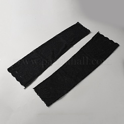 ポリエステルレースロング日焼け防止スリーブ  ブラック  448x122x1mm&nbsp;AJEW-WH20020-194A