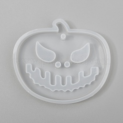 ハロウィンDIYジャック・オー・ランタンペンダントシリコンモールド  レジン型  UVレジン用  エポキシ樹脂ジュエリー作り  ホワイト  73x83x11mm  穴：3.5mm  インナーサイズ：65x78mm&nbsp;X-DIY-P006-53