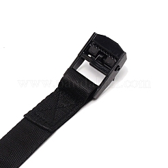 ナイロン固定ストラップ  亜鉛合金の留め金付き  フラット  ブラック  3000x25.5mm&nbsp;AJEW-WH0237-87B