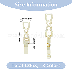 真鍮製折りたたみ留め具12色3個  ブレスレットネックレス作りに  ミックスカラー  23x5x4mm  3色  4個/カラー  12pc&nbsp;KK-FH0007-44