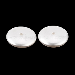 ABSプラスチックパール調ビーズ  フラットラウンド  ホワイト  17.5x4.5mm  穴：1.6mm  約600個/500g&nbsp;PL-CBA8DB3-11