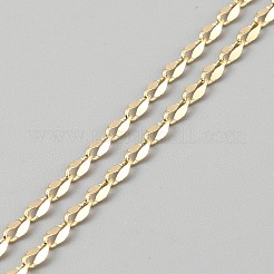 真鍮をあしらったチェーン  溶接されていない  14KGP本金メッキ  1023mm  リンク：7x3x0.2mm&nbsp;KK-TAC0816-001G-01B