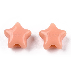 不透明なアクリルビーズ  スター  ライトサーモン  9x9.5x5.5mm  穴：2.5mm  約553個/135g&nbsp;LS-MACR-T047-01-13