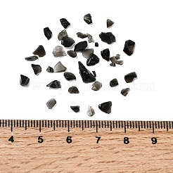 天然なオブシディアンのチップビーズ  穴なし/ドリルなし  3~9x1~4mm&nbsp;G-L453-08