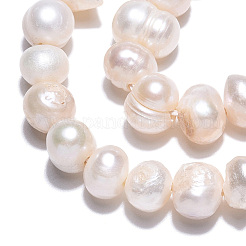 天然養殖淡水パールビーズ連売り  ポテト  貝殻色  6~7.5x6.5~9.5x6.5~7.5mm  穴：0.8mm  約49~56個/連  12.91~14.13インチ（32.8~35.9cm）&nbsp;PEAR-N013-06H
