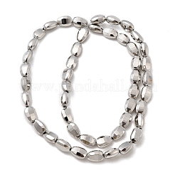 電気メッキガラスビーズセット  ティードロップ  多面カット  プラチナメッキ  9x6x4.5mm  穴：1mm  約45個/連  16.14''（41センチメートル）&nbsp;EGLA-F166-12P