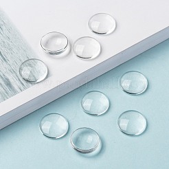 クリアガラスカボション  半円/ドーム  透明  14.5~15x4mm&nbsp;X-GGLA-R026-15mm