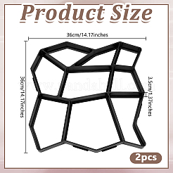 正方形のプラスチックコンクリート型  DIY舗装用レンガ石の踏み石  ブラック  360x360x35mm&nbsp;SIMO-WH0002-07A