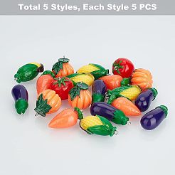 野菜をテーマにしたキーホルダー作りキット  樹脂チャーム  樹脂キーチェーン  316ステンレススチールキーチェーン留め具  ミックスカラー&nbsp;DIY-NB0004-62