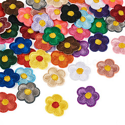 花刺繍布アイロン接着/縫い付けパッチ66枚  マスクと衣装のアクセサリー  アップリケ  ミックスカラー  21.5x23.5x1.5mm  22個/セット&nbsp;DIY-TA0013-05
