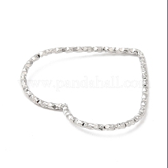 変色しない304ステンレススチール製リンクリング  テクスチャ  ハート  ステンレス鋼色  24x26x1mm  内径：21x24mm&nbsp;LS-STAS-Z041-05P
