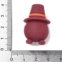 感謝祭のシリコンビーズ  焦点ビーズ  インディアンレッド  gnome  32x22x19mm  穴：2mm&nbsp;SIL-I015-03C