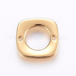 304ステンレススチールリンクコネクター  正方形  ゴールドカラー  13.5x13.5x2mm  穴：1.5mm&nbsp;STAS-I094-58G