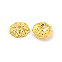 スターリングシルバービーズコーン925個  中空ラウンド  18KGP本金メッキ  6x6x1.5mm  穴：1mm&nbsp;STER-U002-11B-G