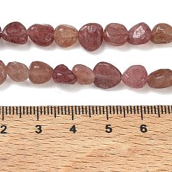 天然石ストロベリークォーツビーズ連売り  タンブルストーン  ナゲット  6~14x6~8x4~6mm  穴：1mm  約20~24個/連  7.09~7.48''（18~19センチメートル）&nbsp;G-C286-A28