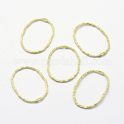 真鍮チャーム  鉛フリー＆カドミウムフリー＆ニッケルフリー  オーバル  生（メッキなし）  29x22x1mm  穴：1x2mm&nbsp;LS-KK-E716-063C-RS