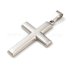 変色しない304ステンレススチールペンダント  クロスチャーム  宗教  ステンレス鋼色  41x27.5x3.5mm  穴：7x6mm&nbsp;STAS-C105-02P