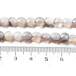 天然石ボツワナアゲートビーズ連売り  ファセットコインビーズ  フラットラウンド  6~7.5x4~5.5mm  穴：0.8~1mm  約56~70個/連  15.31~16.10インチ（38.9~40.9cm）&nbsp;G-C179-A18-02