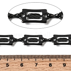 304ステンレススチール長方形リンクチェーン  溶接されていない  イオンプレーティング（ip）  ブラック  16x8.5x3.5mm&nbsp;CHS-Z007-17B