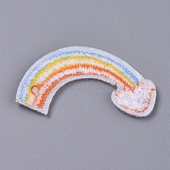 機械刺繍布地手縫い/アイロンワッペン  マスクと衣装のアクセサリー  レインボー  カラフル  24x44x1mm&nbsp;DIY-D030-B01